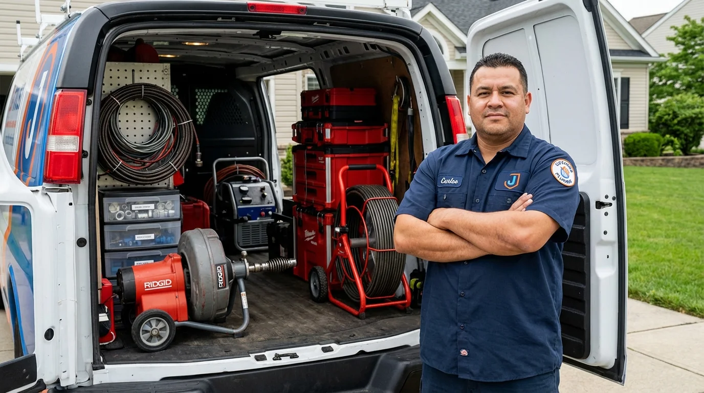 Professional drain cleaning equipment and Johns Plumbing LLC plumber in Quebradillas